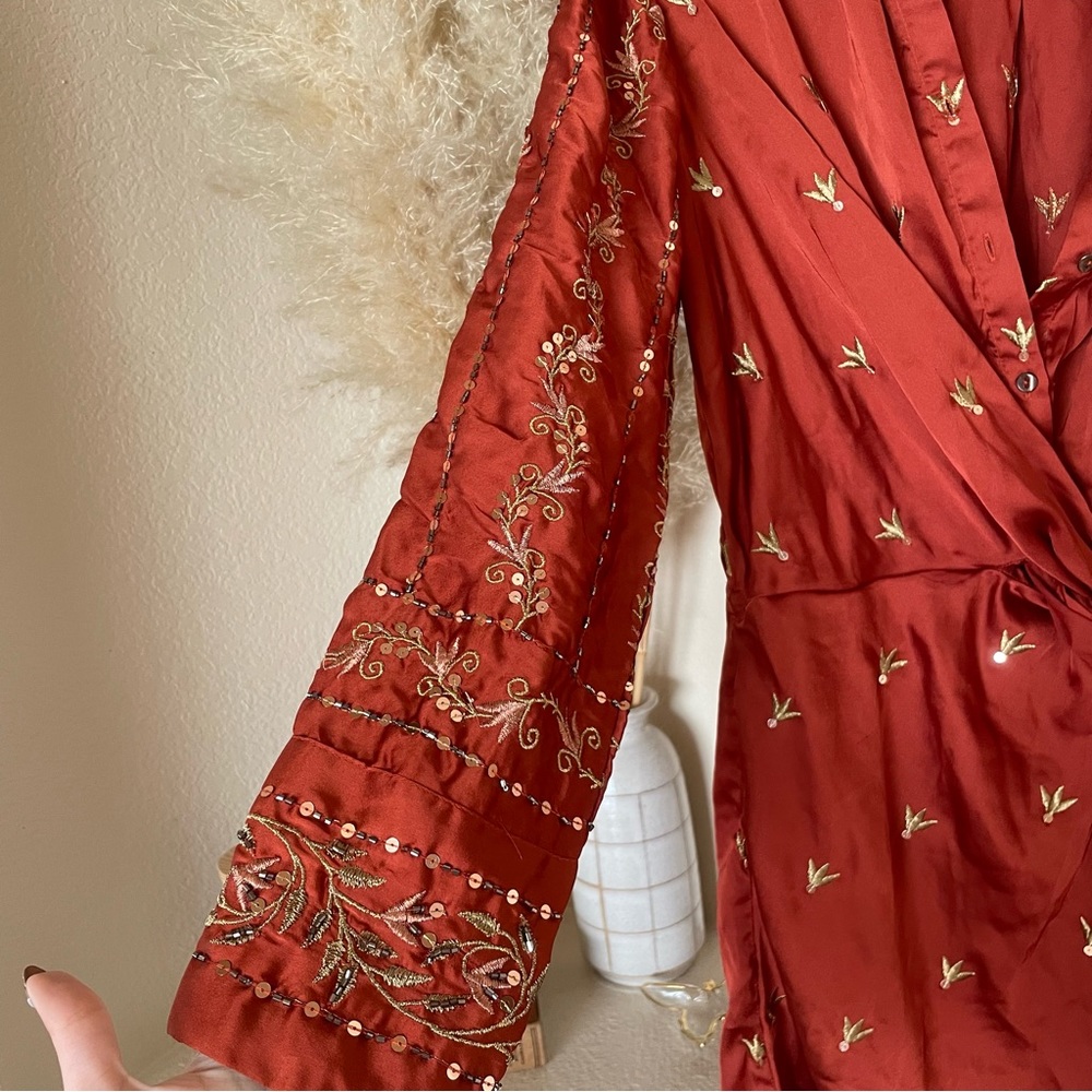 NWOT free people breakdown mini wrap dress sz 2 - Picture 7 of 8